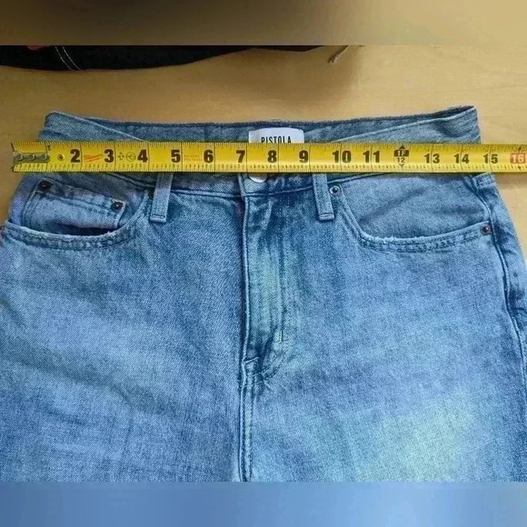 PISTOLA Jeans size 27 women Distressed Blue Color Crop - Picture 9 of 11